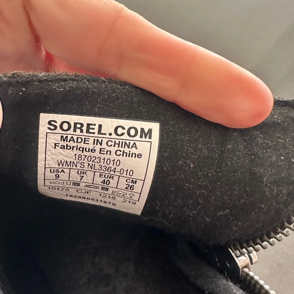 Sorel Black Wedge Boots with Zipper - Picture 5 of 6